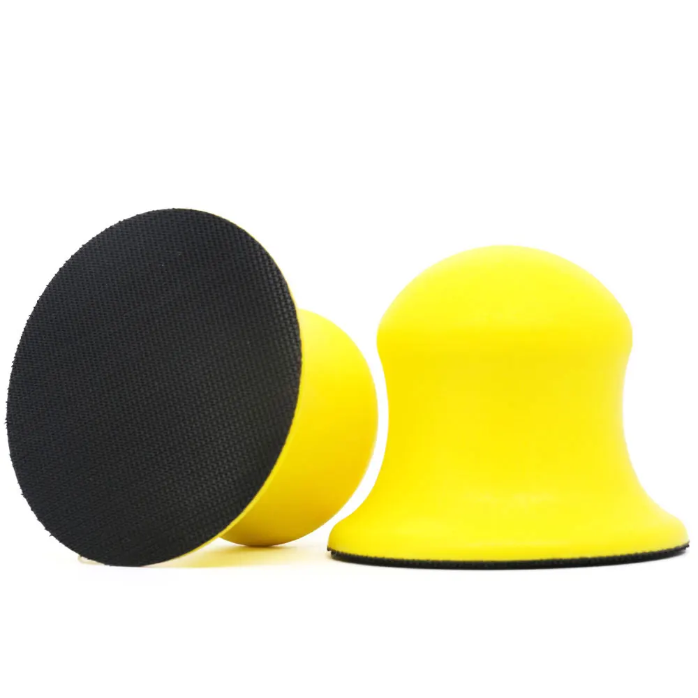 3 Inch Foam Hand Sanding Pads 2pieces Hook & Loop Sponge Polishing Pad Holder Dust Free Connect Sandpaper Circle Backing Tool
