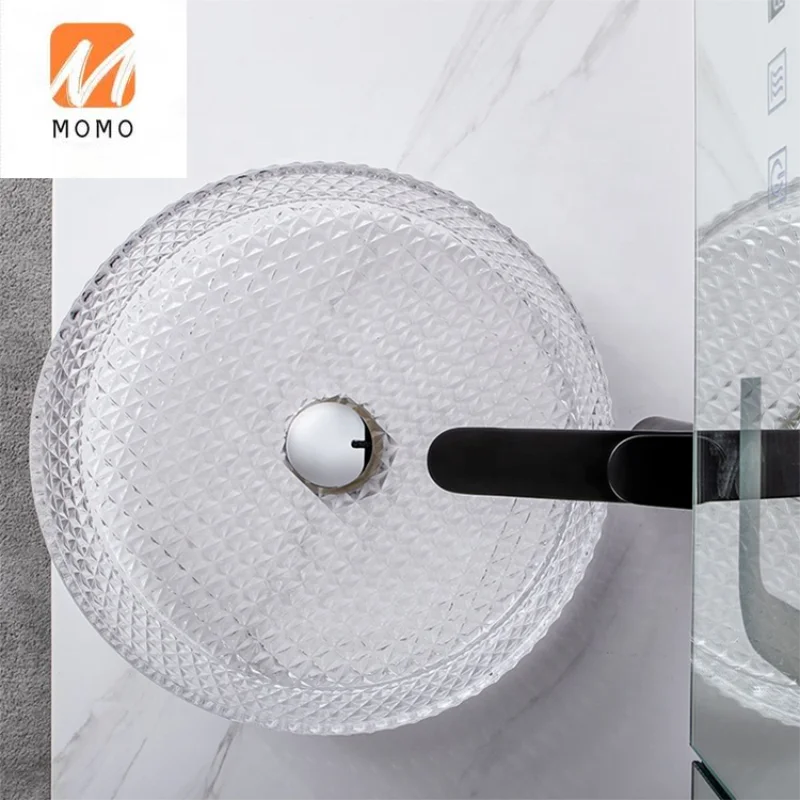 New Arrival Diamond Design Modern Bathroom Sink Crystal Glass Wash Basin Labavo