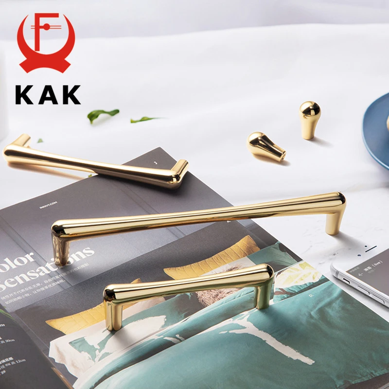 

KAK яркая золотая для шкафа ручки в форме капли Твердые выдвижные ящики из цинковые ручки сплава кухонные двери шкафа оборудование для обработки мебели