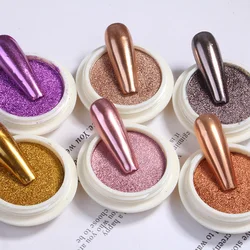 Metal Nail Mirror Glitter Powder Rub Gel Polish Dust Shiny Gold Silver Fine Chrome Flakes Pigment DIY Accessories Decor