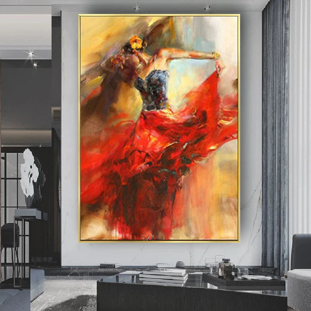 Hand Copied By Famous Artist Spanish Flamenco Dancer Oil Paintings Woman Art Painting On Canvas Hight Quality Wall Decor Picture