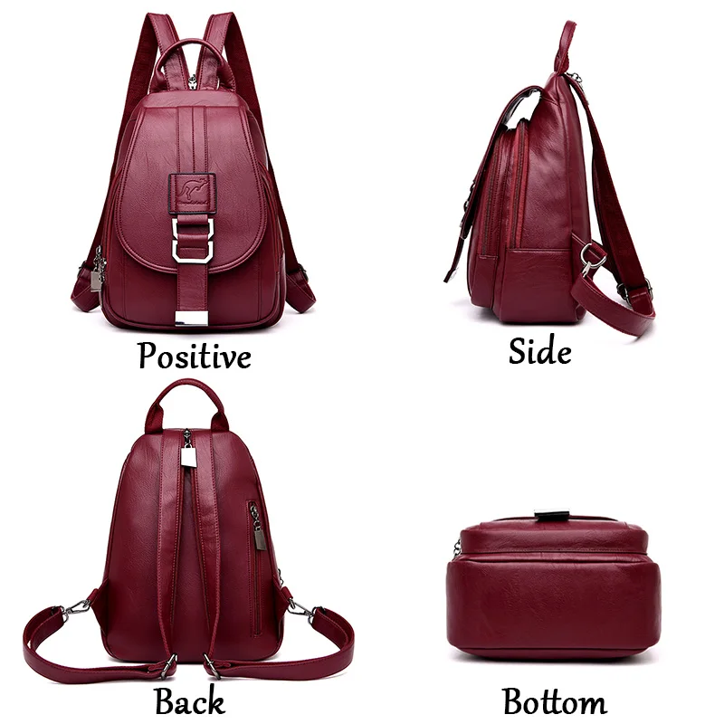 HOT 6 Color Women Backpacks Women\'s Leather Backpacks Female School Backpack Women Shoulder Bags For Teenage Girls Travel Back