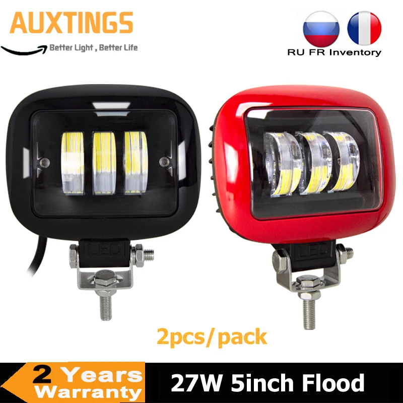 Pair 5inch 27W Led Angel Eyes Lights Work Cube Pods 6D For Truck 4x4 tractor Driving Offroad Motorcycle Car