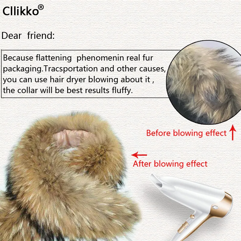 2022 100% Natural Jacket Fur Collar Real Raccoon Fur Women Scarves Winter Coat Female Neck Cap Long Warm Genuine Fur Scarf