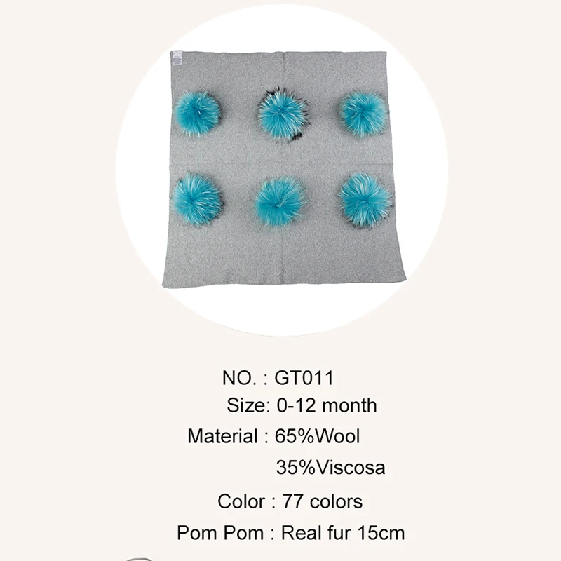 Newborn Warm Cashmere Swaddling Blanket Travel Sleeping Kids Baby Blanket Bedding Swaddles Wrap With 6pcs 15cm Real Fur Pompom