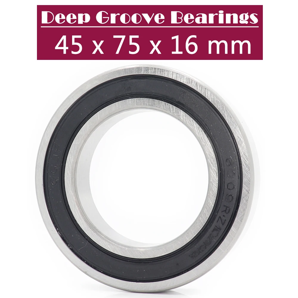 6009RS Bearing ( 1 PC ) 45*75*16 mm Deep Groove 6009-2RS Ball Bearings 6009RZ 180109 RZ RS 6009 2RS EMQ Quality