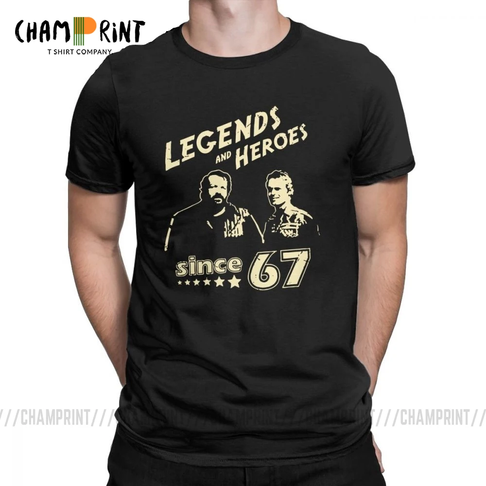 Men\'s Bud Spencer Legends And Hero Since 67 T-Shirts Terence Hill Novelty O Neck Short Sleeve Tops Cotton Tee Gift Idea T Shirt