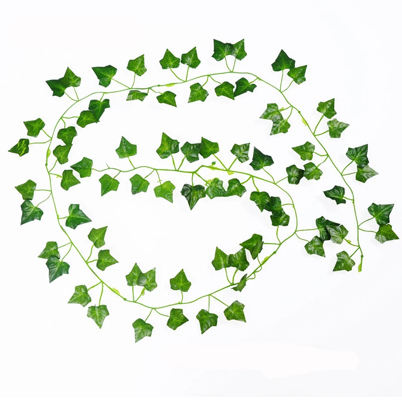Réptil Vinha Folhas para Répteis, Decoração Terrário, Lagarto, Camaleões, Descanso Escalada, Plantas Artificiais, Folhas de Videira, 1pc, 220cm