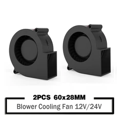 2PCS Brushless Cooler Cooling DC Centrifugal Blower Fan 60mm 12V 24V 2Pin 60x28mm 6028 6cm Sleeve Dual Ball Heatsink Radiator