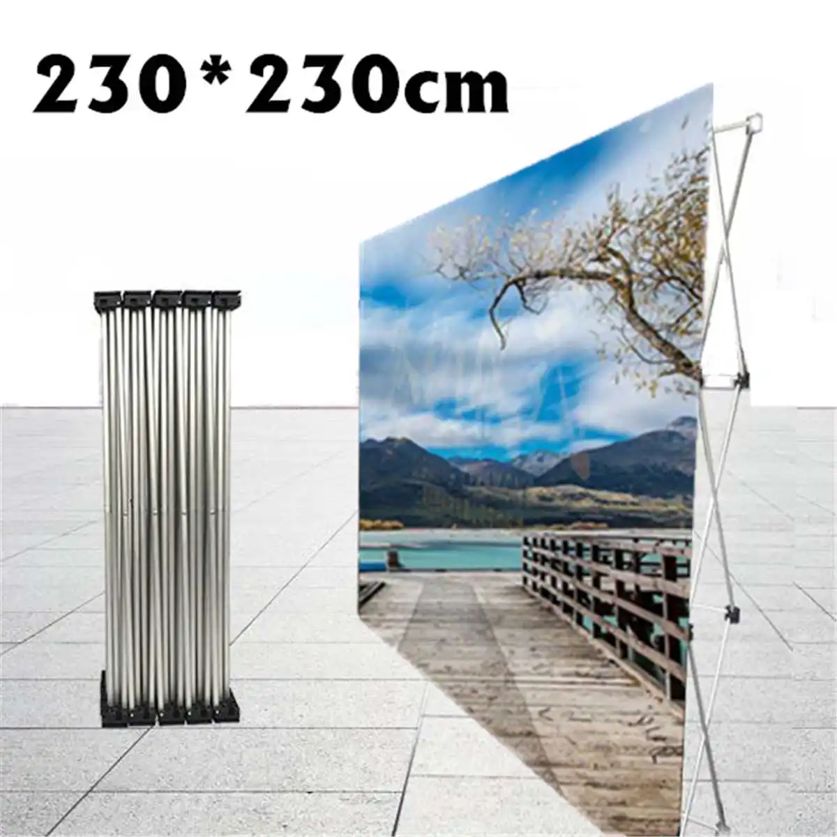 Exhibition Display Stand Trade Advertising Show Wall Aluminum Flower Folding Stand Frame for Wedding Backdrops Straight Banner