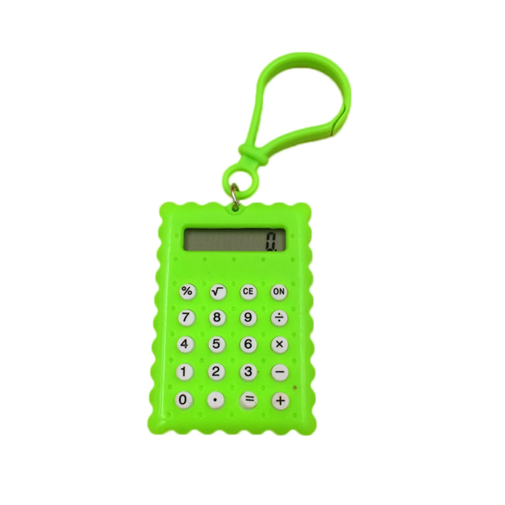 Portable Mini Calculators Keychain 8 Digits Electronic Calculator Battery Power Calculators School Student Calculating Tools