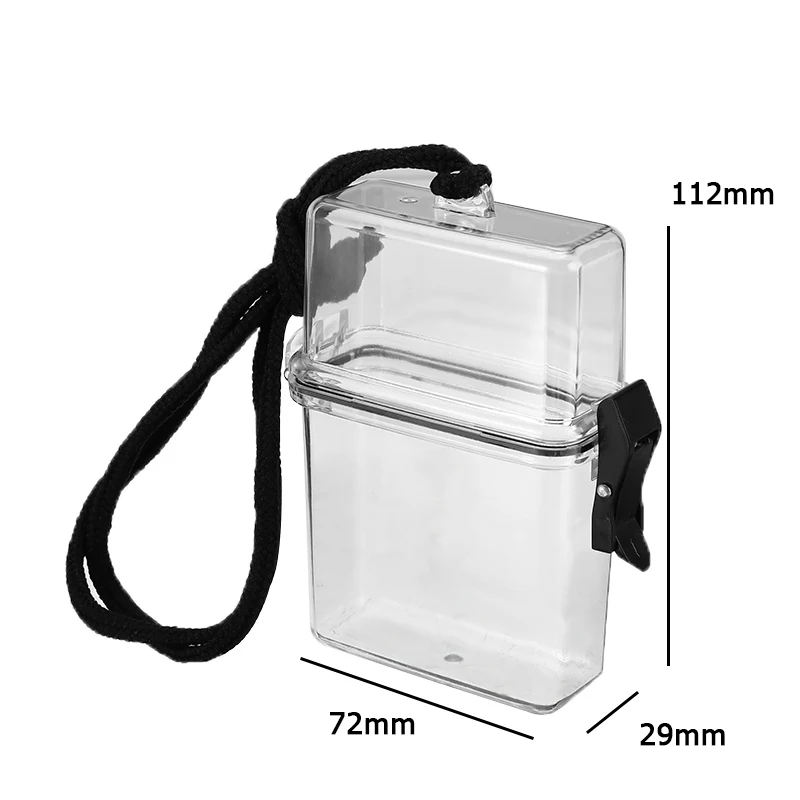 Muiticolor Waterproof Cigarette Case Box with Lanyard Chain Neck-hung Portable Plastic Lipstick Lighter Card Storage Box Holder