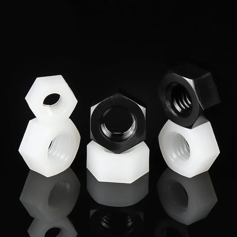 5-50 PCs M2.5 m3 M4 M5 M6 M10 M12 M14 M16 M18 M20 white or black plastic nylon hexagon socket thread DIN934