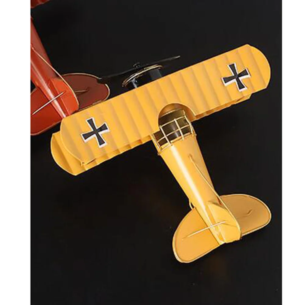 Vintage Iron Metal Plane Aircraft Models Handicraft for Photo Props Kids Home Decor Ornament Desktop Decoration(Red)