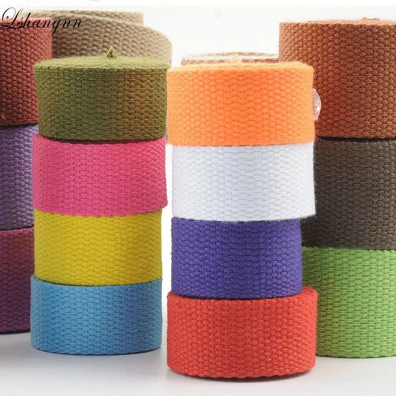 3Yards 25/30/38mm Canvas Webbing/Ribbon Bag Cotton Webbing Belt Knapsack Accessories Outdoor Backpack  Parts DIY Craft For Home