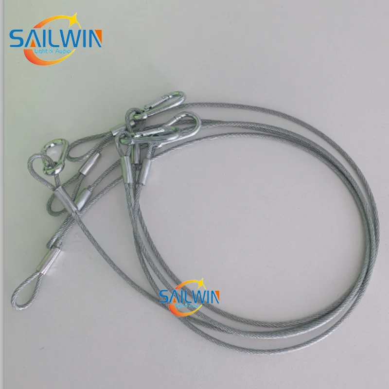 China Air Post Hight quality 3MM*70CM Stage Light Safety Cable,Load 25KG Light Safety Ropes For Stage Light,Moving Head Light