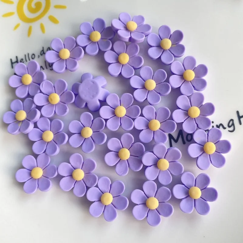 10Pcs/lot Kawaii Matte Flowers Resin Cabochon Flatbacks for Phone Case Deoc Parts DIY Scrapbooking Hair Bows Center Accessories