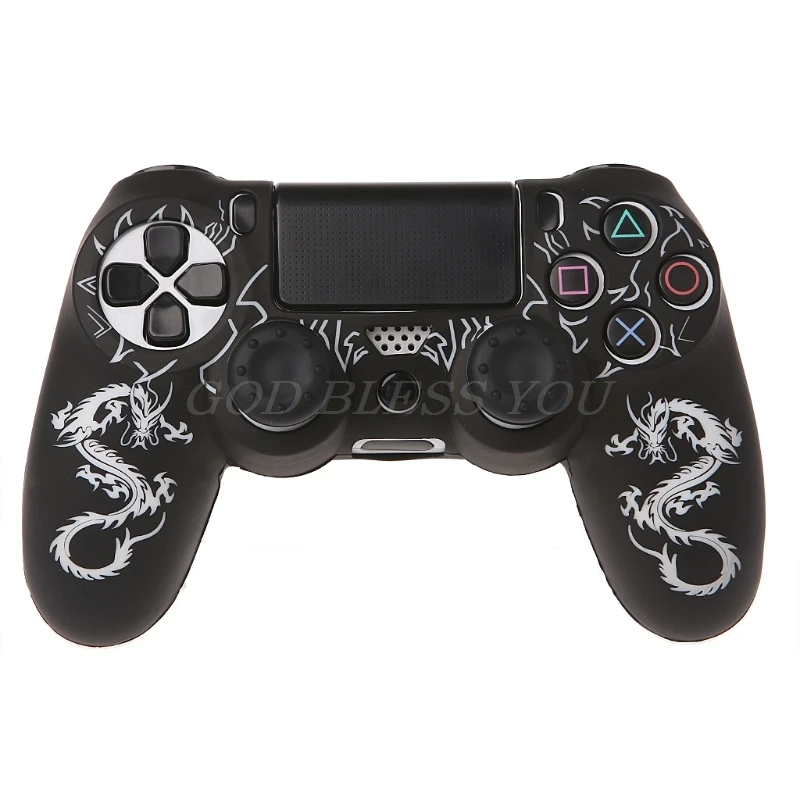 Chinesische Drachen Silikon Gamepad Abdeckung Fall + 2 Joystick Caps Für PS4 Controller Drop Verschiffen