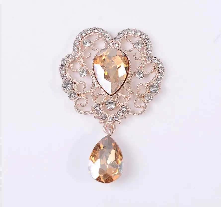 Rhinestone Flatback Embellishments Button 10pcs Vintage Alloy Crystal Drop Filigree Buttons DIY Metal Weddings Accessories
