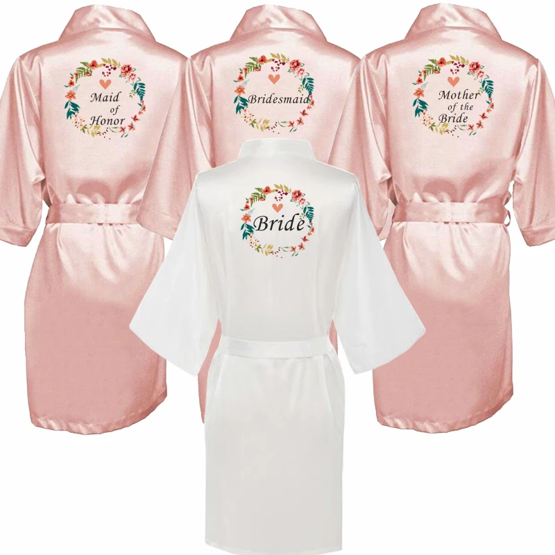 

Bridesmaid robes Sleepwear Robe Wedding Bride Bridesmaid Robes Pyjama Robe Female nightwear Bathrobe Nightdress Nightgown