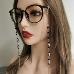 Gothic Glasses Chain Skulls Glasses Chain Black Beaded Glasses Chain Goth Spectacles Chain Eyeglasses