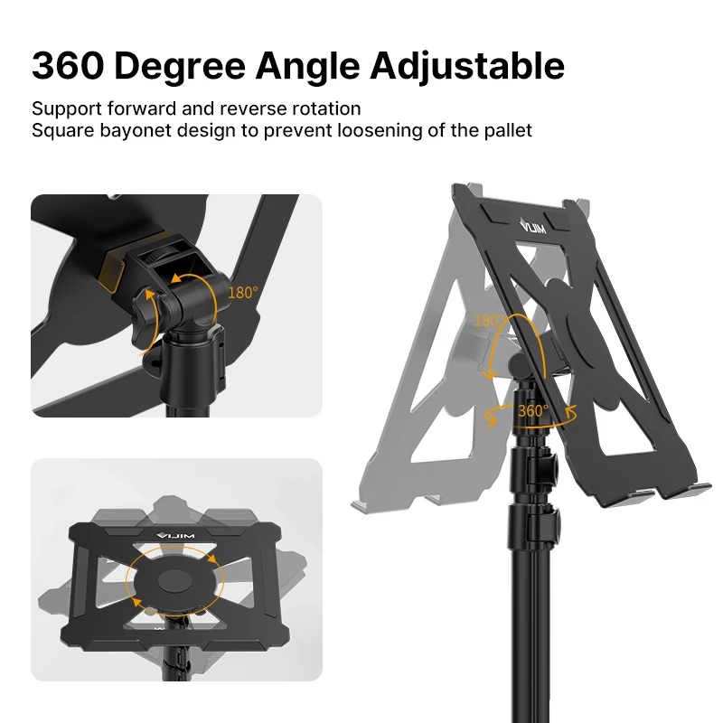 Vijim LT-01 suporte multifuncional portátil projetor estande folha de música com 360 ° al liga ajustável maxload 3kg bandeja