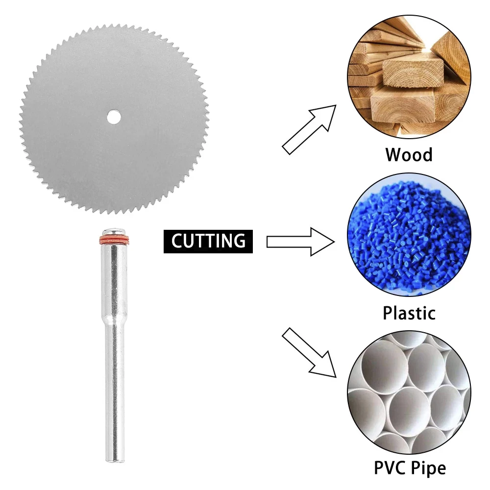 Disco de hojas de sierra para madera, herramientas rotativas de corte, mandril de taladro, acero inoxidable, 6 unidades