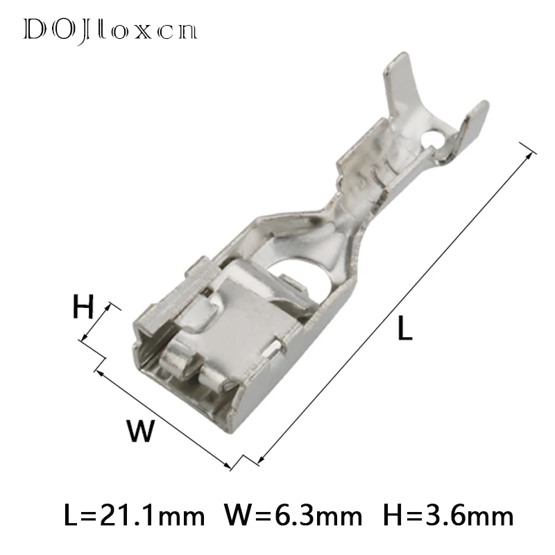 20 Pcs 4.8mm Series Brass Tinned Automotive Wiring Terminal Plug Female Connector Socket 142686-2