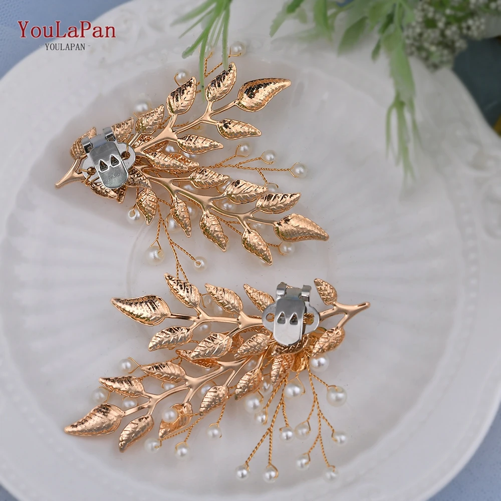 Youlapan X30 Gouden Bladeren Schoen Industrie Gesp Accessoires Parel Schoen Accessoires Vrouwen Decoratie Gesp Bloemen Schoen Gesp