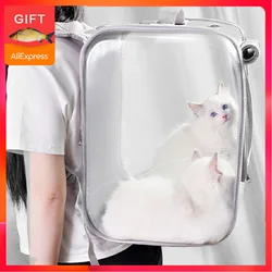 Pet Cat Carrier Backpack Transparent Travel Carrying Space Double Shoulder Bag for Small Dogs Cats Portable Handbag Outdoor Bags