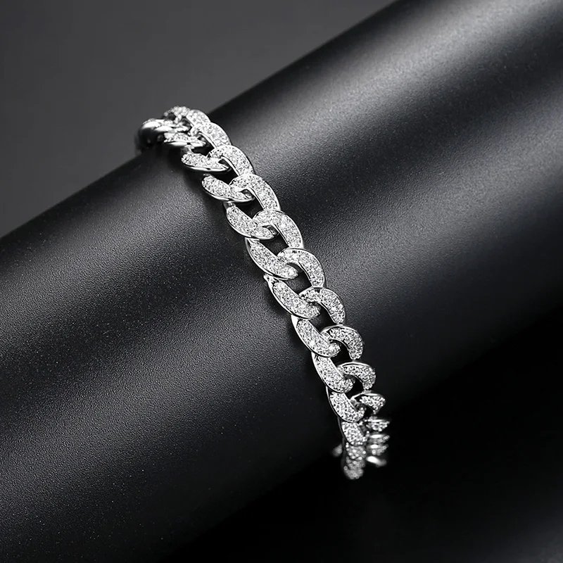 

8mm Cuban Miami Chain Bracelets for Women Men AAA CZ Zircon Pave Bling Ice Out link Chain Hip Hop Fashion Rapper Jewelry Gifts