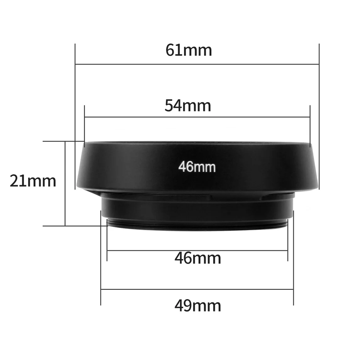 Metal Lens Hood 37mm 40.5mm 43mm 46mm 49mm 52 mm 55mm 58mm 77mm Screw-in Lente Protect Lens Hollow Hood For Leica SLR Camera