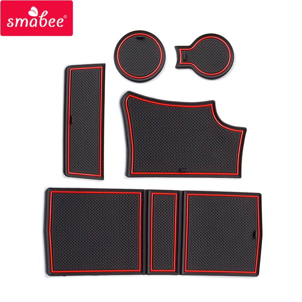 Smabee Anti-Slip Gate Slot Cup Mat for Peugeot 208 e-208 2019 - 2024 GT Interior Accessories Door Pad Non-Slip Mats Car Styling