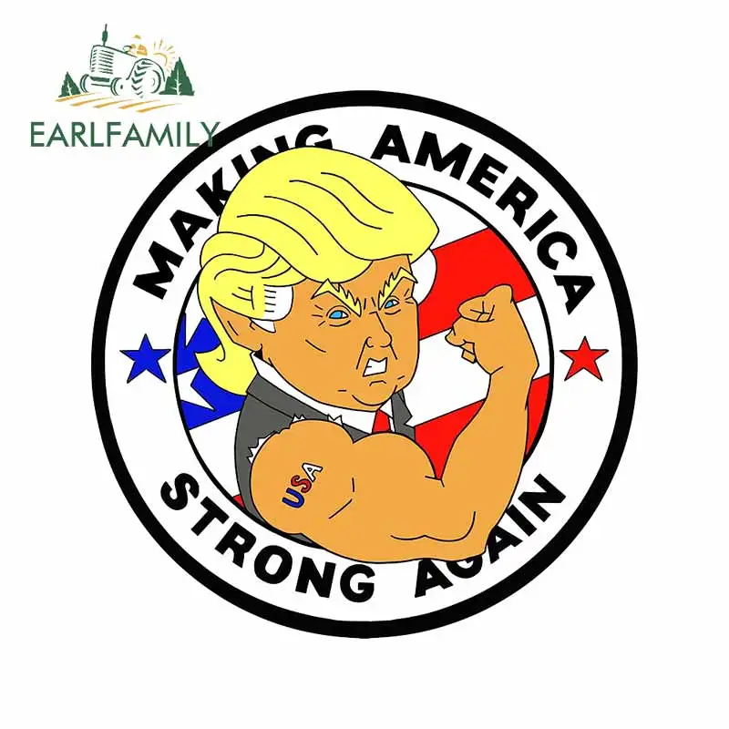 EARLFAMILY 13cm x 12.7cm for Making America Strong Again Vivid Waterproof Decal Occlusion Scratch Car Stickers Surfboard Helmet