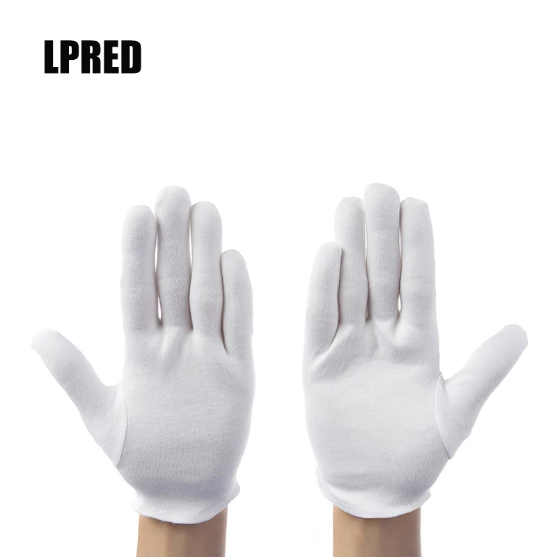 24PCS White Gloves 12 Pairs Soft Cotton Gloves Coin Jewelry Silver Inspection Gloves Stretchable Lining Glove