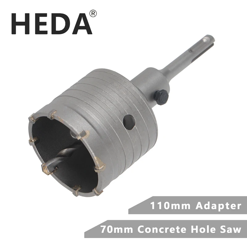 Heda 70 mm Concreto Carboneto de Tungstênio Liga Núcleo Buraco Viu Sds Mais Elétrica Oco Broca de ar Condicionado Tubo Cimento Pedra