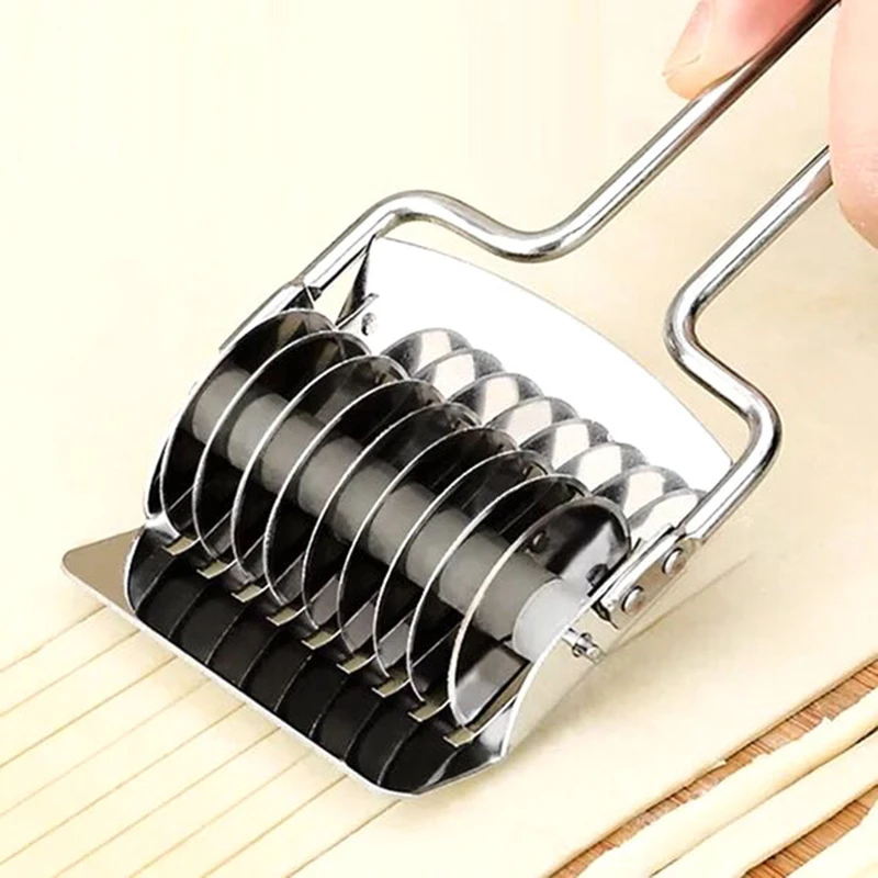 1Pc Manual Stainless Steel Spaghett Noodles Maker Knife Pressing Machine Dough Shallot Garlic Roller Cutter Kitchen Tools