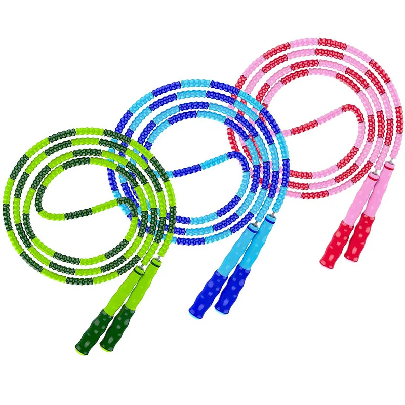 Jump Rope Adjustable Length Tangle-Free Segmented Soft Beaded Skipping Rope Fitness Jumping Rope For Kids Sports Gym Exercise