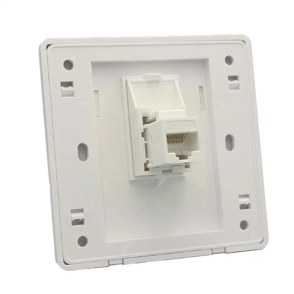 Computer Network Cable Socket Wall Plate One Port Single Socket Panel RJ45 Network Ethernet 6 CAT Type LAN Outlet T2C5 Face J8K8