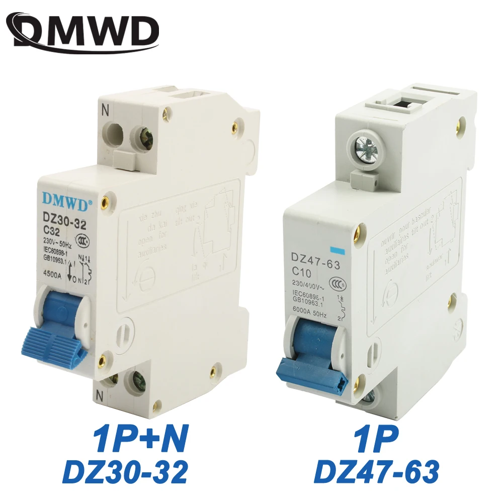 Mini Circuit breaker DPN mini DZ30-32 1P+N DZ47-63 1P 16A 220V 230V 50HZ 60HZ  Circuit Breaker DIN RAIL Fast arc extinguishing