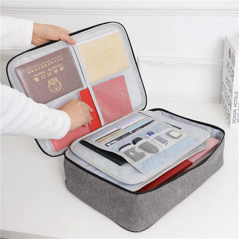 Big Capacity Document Organizer Insert Handbag Travel Bag Pouch ID Credit Card Wallet Cash Holder Organizer Case Box Accessories