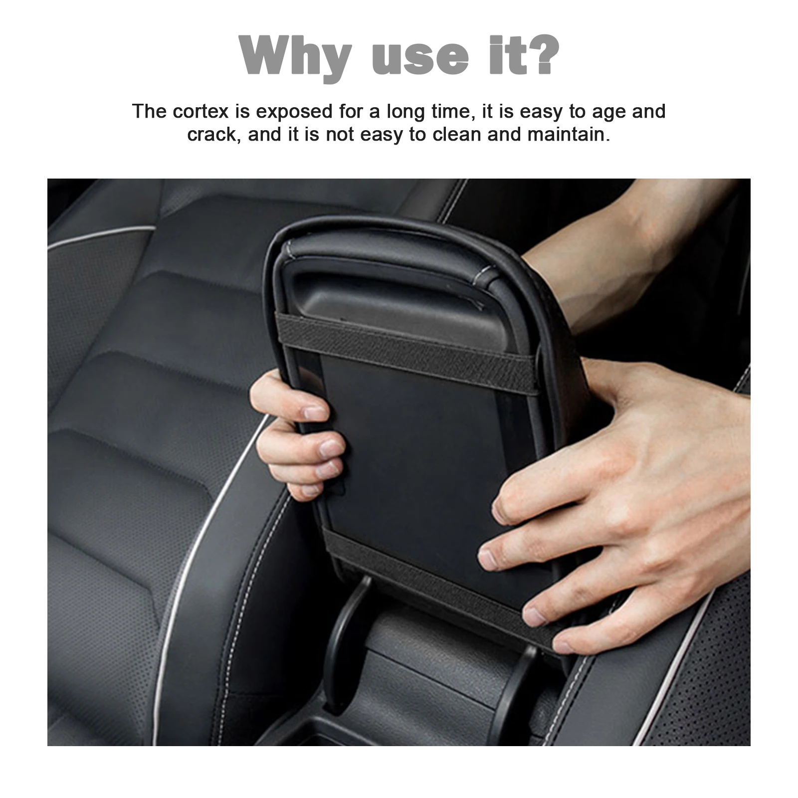 LFOTPP Car Armrest Box Cover für Seat Leon MK3 Leon Cupra 5F 2013-2019 Central Control Armrest Storage Box Pad Auto Interior Seat Leon MK3 Zubehör – Detail 2
