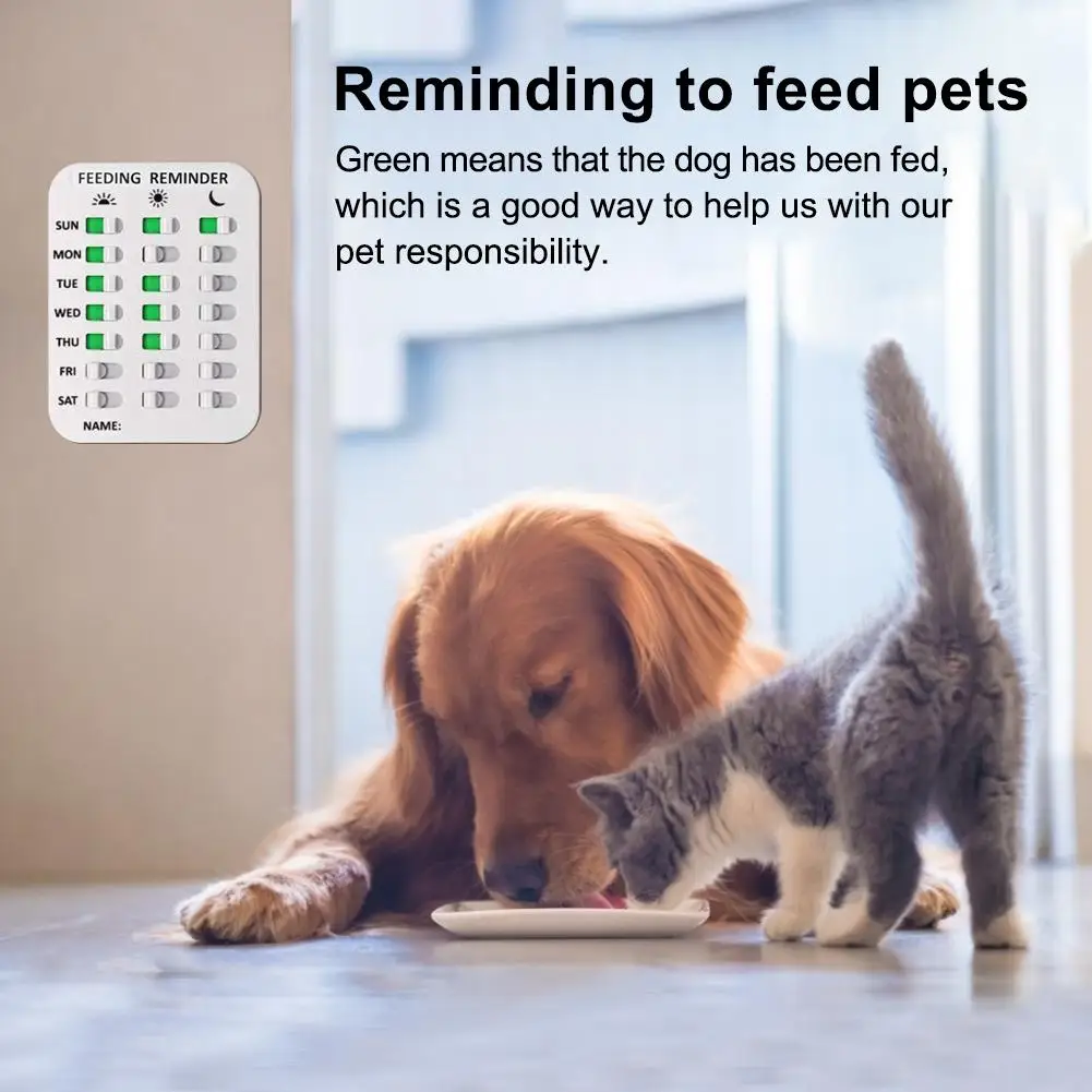 Multi Pet Feeding Reminder Chart Elderly Sticker Daily Indication Chart 3 Times A Day Reminder For Pet Cats Puppy/Kid/Old People