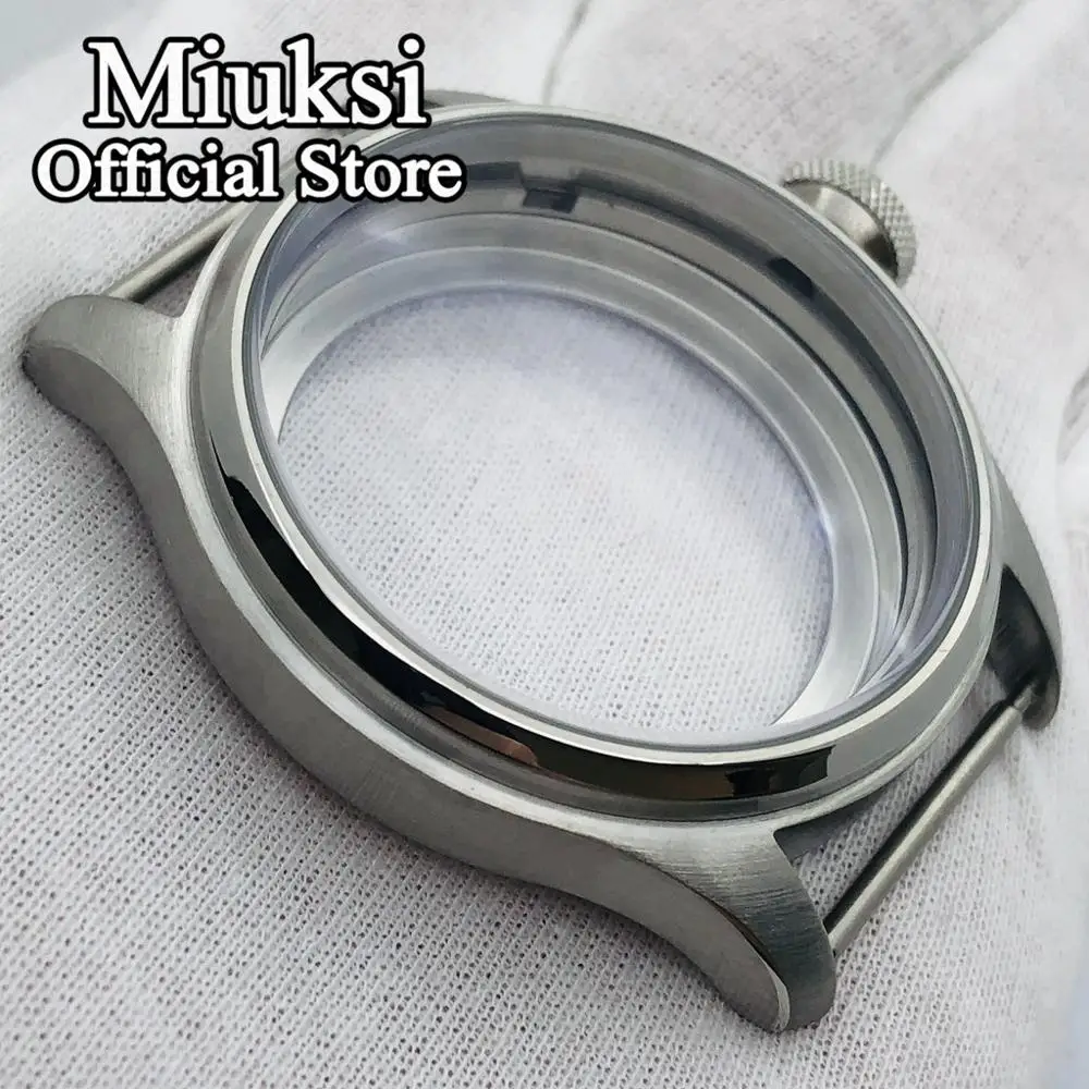 Miuksi 47mm silver brushed stainless steel case fit ETA 6497 6498 Seagull ST3600/ST3620 hand winding movement