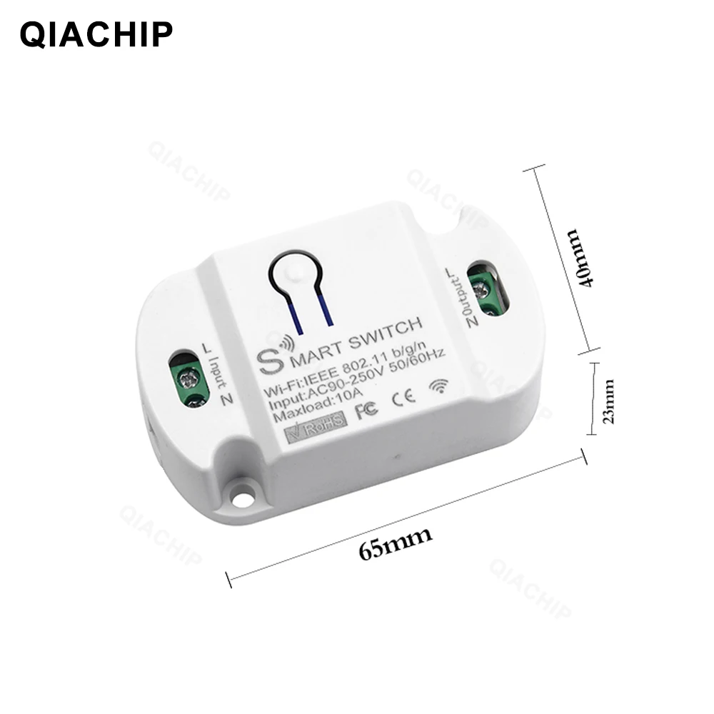 Wifi alıcısı uzaktan kumanda anahtarı 1 röle 110V 220V akıllı ev Tuya App zamanlayıcı modülü iş cep telefonu kontrolü QIACHIP 433MHz