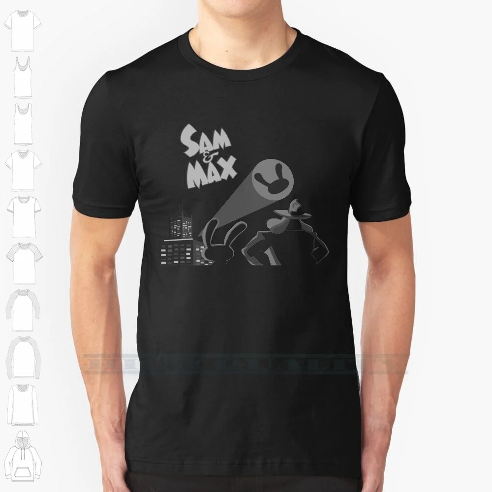 The Freelance Police 100% Cotton T Shirt Sam Max Hit The Road Freelance Police Lucasarts Graphic Adventure Intro Batsign