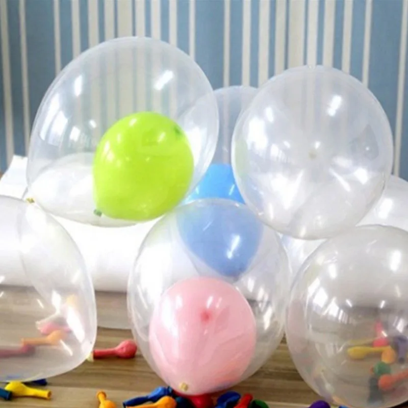 10Pcs/Lots 12Inch Clear Latex Balloons Transparent Crystal Ballons Wedding Party Birthday Decoration Kids Inflatable Air Globos