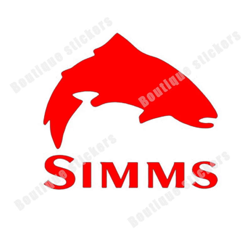 Simms Fishing Outdoor Sports Trout Vinyl Decal Sticker Car Window Cooler Truck Bumper Boot Art Pattern Windshield Accessories