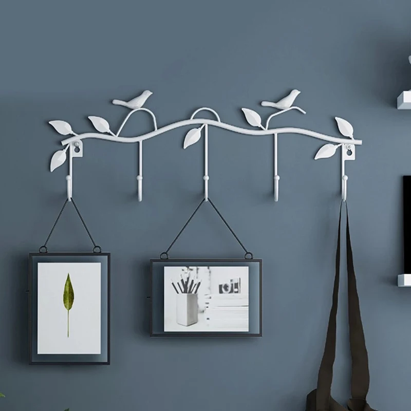 Birds Metal Wall Coat Rack And Hat Rack Multi-function Mounted Hook Hangers For Livingroom Bedroom Wrought Iron Coat Hook