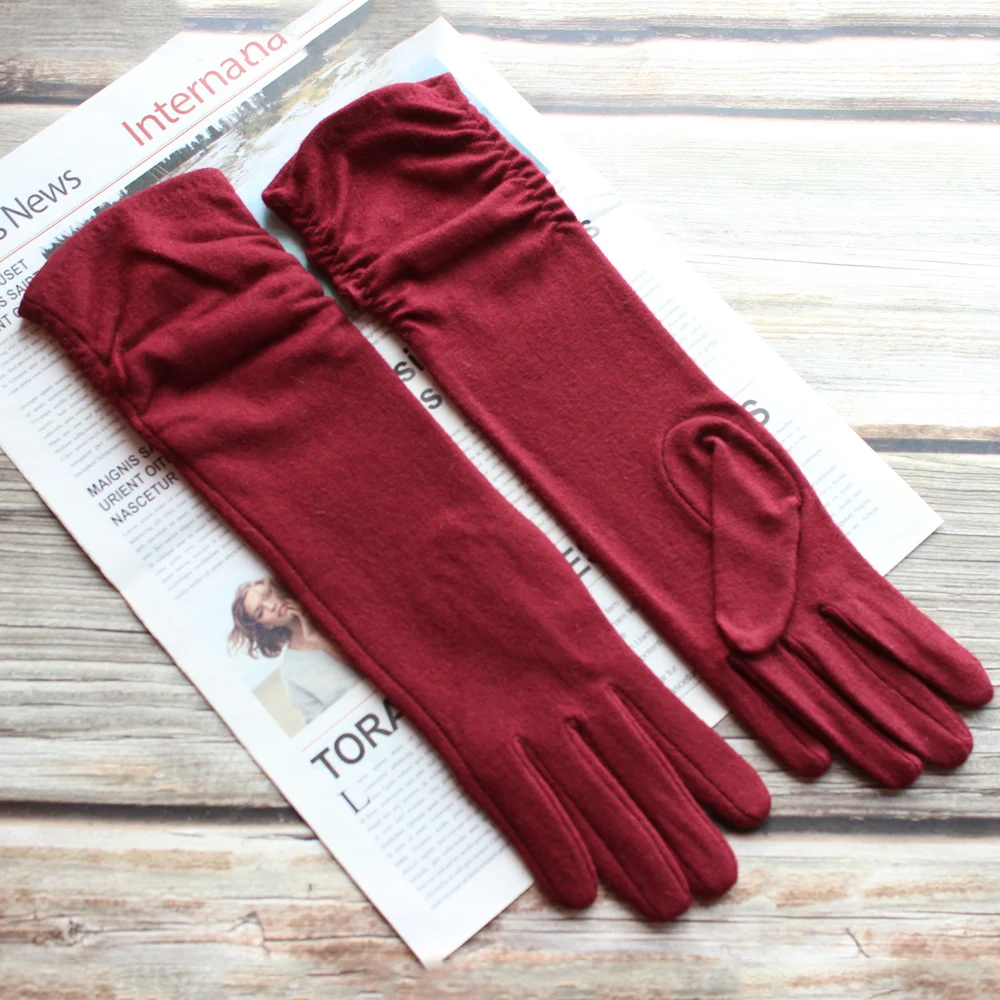 New Women Cashmere Gloves Long Colour Knitted Elastic Fashion Warm Winter Gloves Bickmods